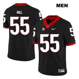 Men's Georgia Bulldogs NCAA #55 Trey Hill Nike Stitched Black Legend Authentic College Football Jersey TTF7554FL